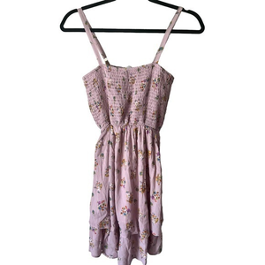 Pretty French Grey Lavander Floral Dress S